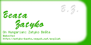 beata zatyko business card