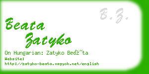 beata zatyko business card